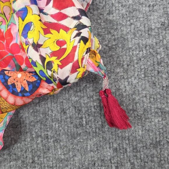 Ruby Yaya Kaftan Womens Large Multicolor‎ Boho Tassel Embellished Top Festival - Picture 12 of 14